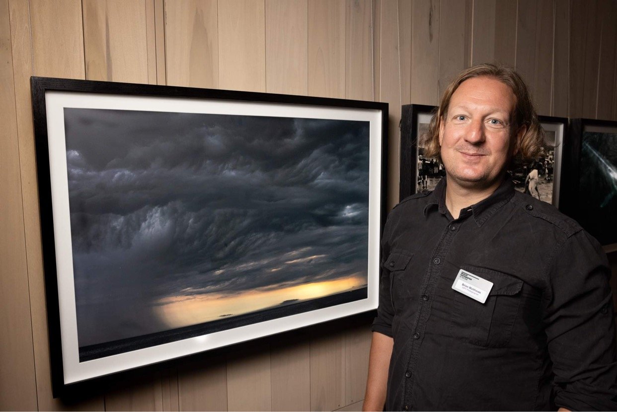 Brian Matthews with Storm Warning at the Natural History Museum
