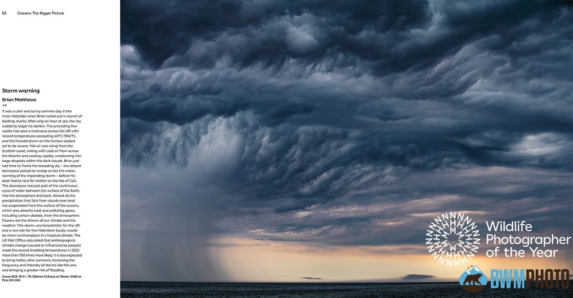 Storm Warning feature in Wildlife Photographer of the Year book